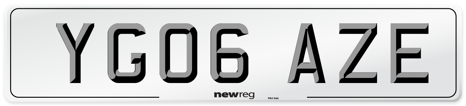 YG06 AZE Number Plate from New Reg